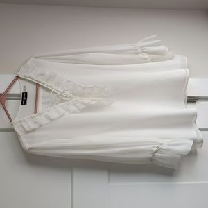 Karl Lagerfeld White Ruffled Blouse